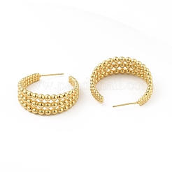 Rack Plating Brass C-shape Stud Earrings&nbsp;EJEW-C035-06G