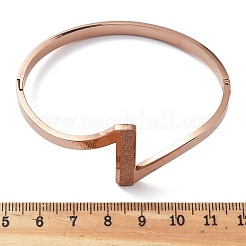Ion Plating(IP) 304 Stainless Steel Hinged Bangles for Women&nbsp;BJEW-A011-20RG