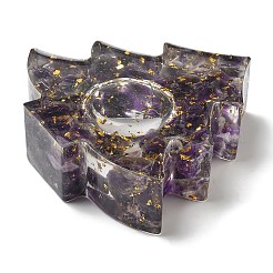 Natural Amethyst & Resin Candle Holder Molds&nbsp;DJEW-H012-03E