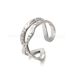 304 Stainless Steel Open Cuff Rings for Women&nbsp;RJEW-H261-07P