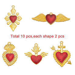 10Pcs 5 Styles Alloy Enamel Pendants&nbsp;ENAM-FP0001-93