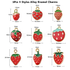 45Pcs 9 Styles Alloy Enamel Charms&nbsp;ENAM-CJ0003-97