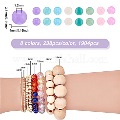 1904Pcs 8 Colors Transparent Frosted Glass Round Seed Beads&nbsp;GLAA-PH0003-82