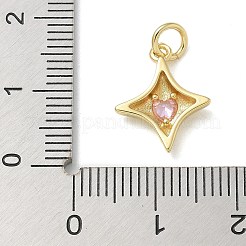 Rack Plating Brass Micro Pave Cubic Zirconia Pendants&nbsp;KK-K392-54G