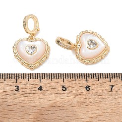 Brass Micro Pave Clear Cubic Zirconia Pendants&nbsp;KK-CBA61F8-06G
