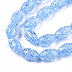 Transparent Crackle Glass Beads Strands&nbsp;GLAA-S192-B-010C