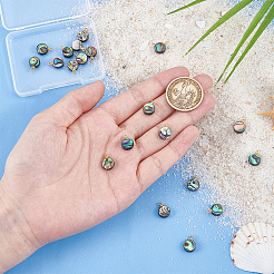 20Pcs Natural Shell Flat Round Pendants&nbsp;PALLOY-BC00006