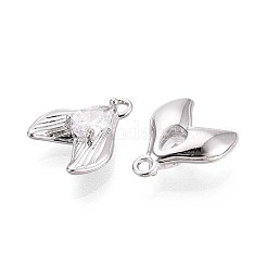 Brass Micro Pave Cubic Zirconia Pendants&nbsp;KK-T071-38P