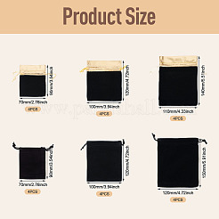 24Pcs 6 Styles Rectangle Velvet Jewelry Drawstring Bags&nbsp;TP-TA0001-08