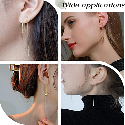 8Pcs 2 Style Brass Chain Stud Earring Findings&nbsp;KK-BBC0009-80