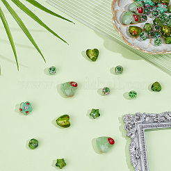 40Pcs 10 Styles Mixed Styles Handmade Lampwork Beads&nbsp;LAMP-PA0001-68A