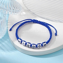 Word Wisdom Acrylic Braided Bead Bracelets&nbsp;BJEW-JB09454