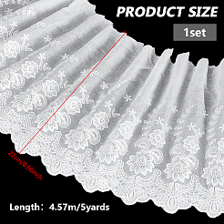 5 Yards Cotton Embroidered Flower Fabrics&nbsp;DIY-FG0008-61