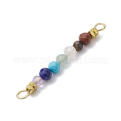 Natural & Synthetic Round Gemstone Faceted Round Beaded Chakra Connector Charms&nbsp;PALLOY-JF03456