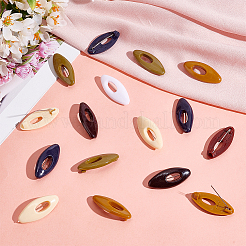48Pcs Hollow Oval Plastic Cover Scarf Safety Pin&nbsp;JEWB-WH0023-58P