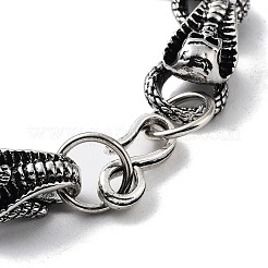 Retro Alloy Skull Snake Link Chain Bracelets for Women Men&nbsp;BJEW-L684-009AS