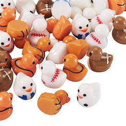 30Pcs 6 Colors Opaque Resin Duck Display Decorations&nbsp;AJEW-TA0003-21