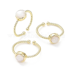 Natural Gemstone Cuff Rings&nbsp;RJEW-E074-01G