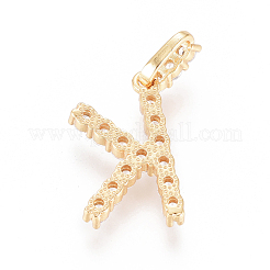 Golden Plated Brass Micro Pave Clear Cubic Zirconia Pendants&nbsp;X-ZIRC-L093-01K