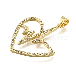 Brass Micro Pave Cubic Zirconia Pendants&nbsp;KK-K401-06B-G