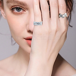 3 Styles Resin & Acrylic Finger Rings for Women&nbsp;RJEW-SC0001-23