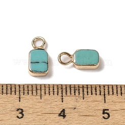Synthetic Turquoise Rectangle Charms&nbsp;G-Q169-07G-12