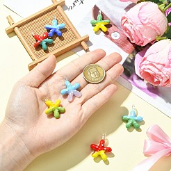 7Pcs 7 Colors Handmade Lampwork Pendants&nbsp;LAMP-CJ0002-75