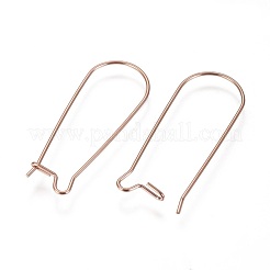 Ion Plating(IP) 304 Stainless Steel Hoop Earrings Findings Kidney Ear Wires&nbsp;STAS-L216-22A-RG