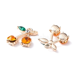 Alloy Rhinestone Pendants&nbsp;ALRI-WH0005-12E