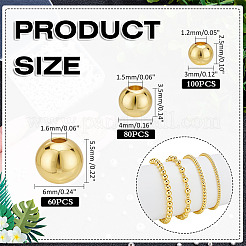 240Pcs 3 Styles Brass Solid Beads&nbsp;KK-ME0002-70