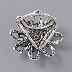 Flower Triple Ring Alloy Scarf Buckle Ring&nbsp;JEWB-WH0023-38