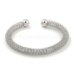 Non-Tarnish Hollowed 304 Stainless Steel Cuff Bangles for Women Men&nbsp;BJEW-P331-13P