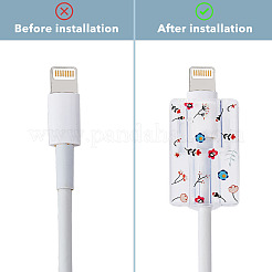 4 Pairs 4 Style TPU Data Cable Protective Sleeve&nbsp;AJEW-HY0001-31