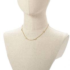 304 Stainless Steel Moon & Star Link Chains Necklace&nbsp;NJEW-JN03592