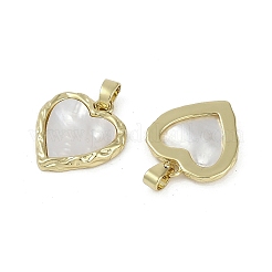 Brass Pave Natural Shell Pendants&nbsp;KK-Z078-29G