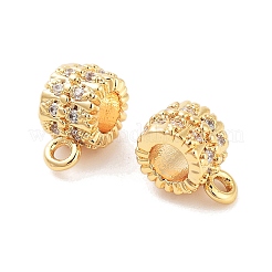 Brass Micro Pave Clear Cubic Zirconia Tube Bails&nbsp;KK-S394-06F