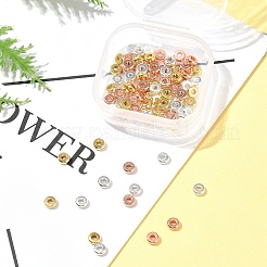 3 Colors Brass Flat Round Spacer Beads&nbsp;KK-FS0001-36