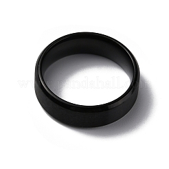 PVD Vacuum Plating Matte Style 304 Stainless Steel Wide Band Finger Rings for Women Men&nbsp;RJEW-WH0009-14A-EB