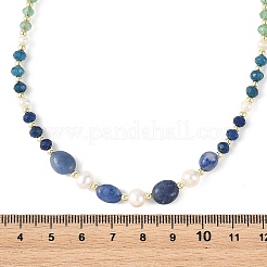 Mixed Gemstone & Natural Freshwater Pearl Beaded Necklaces&nbsp;NJEW-JN06468-03