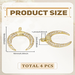 2Pcs Brass Micro Pave Cubic Zirconia Pendants&nbsp;ZIRC-LP0001-48
