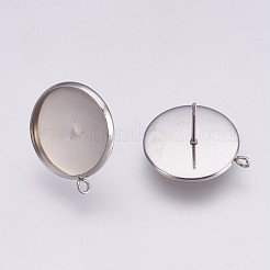 Non-Tarnish 202 Stainless Steel Stud Earring Settings&nbsp;STAS-I088-D-01P