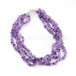Chip Natural & Synthetic Mixed Stone Beaded Multi-Strand Necklaces&nbsp;NJEW-JN01576