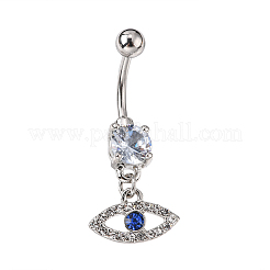 Evil Eye Drop Belly Button Rings for Women&nbsp;AJEW-C010-01P