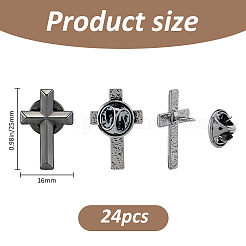 24Pcs Cross Alloy Lapel Pin Backs for Backpack Clothes&nbsp;JEWB-FH0002-99B