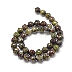 Natural Dragon Blood Jasper Round Beads Strands&nbsp;G-P075-04-8mm