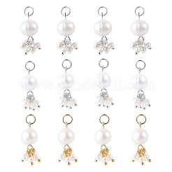 12Pcs 3 Colors Potato Natural Cultured Freshwater Pearl Pendants&nbsp;PALLOY-TA00387