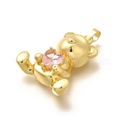 Rack Plating Brass Micro Pave Cubic Zirconia Pendants&nbsp;KK-L226-006G-05
