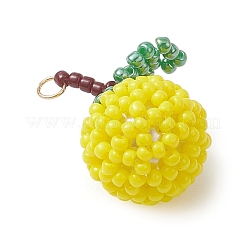 Glass Seed Beaded Orange Pendants&nbsp;PALLOY-MZ01134