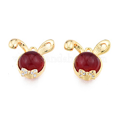 Brass Micro Pave Clear Cubic Zirconia Charms&nbsp;KK-N231-366
