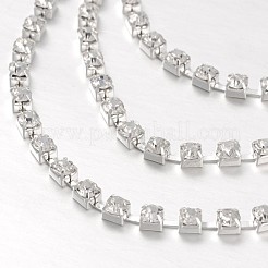 Brass Rhinestone Three-Tiered Anklets&nbsp;AJEW-AN00074-01